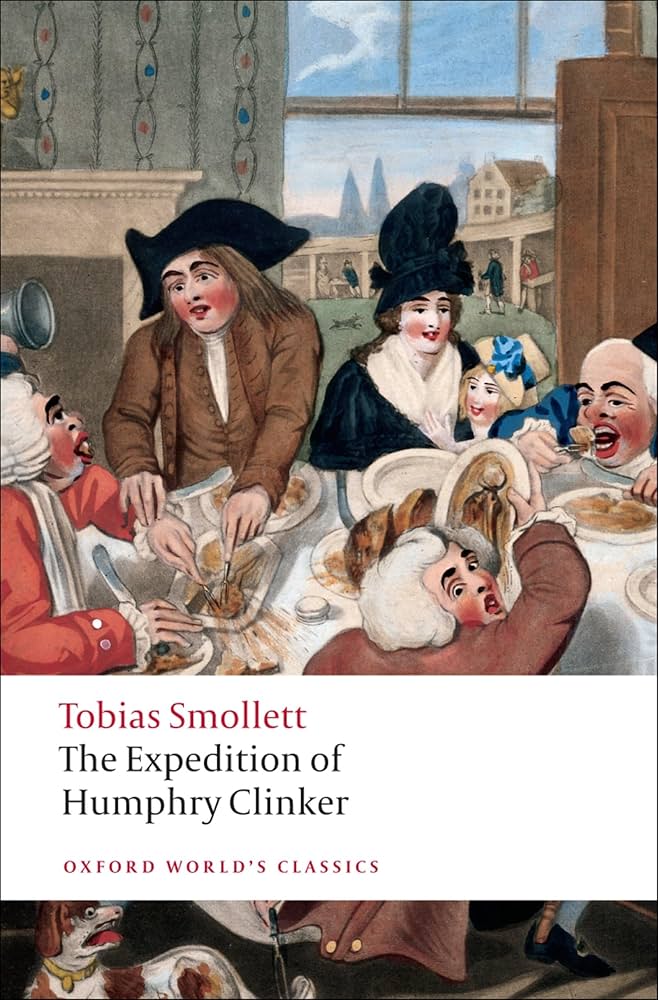 The Oxford World’s Classics cover of The Expedition of Humphry Clinker, a painting of a chaotic meal eaten by a family. 